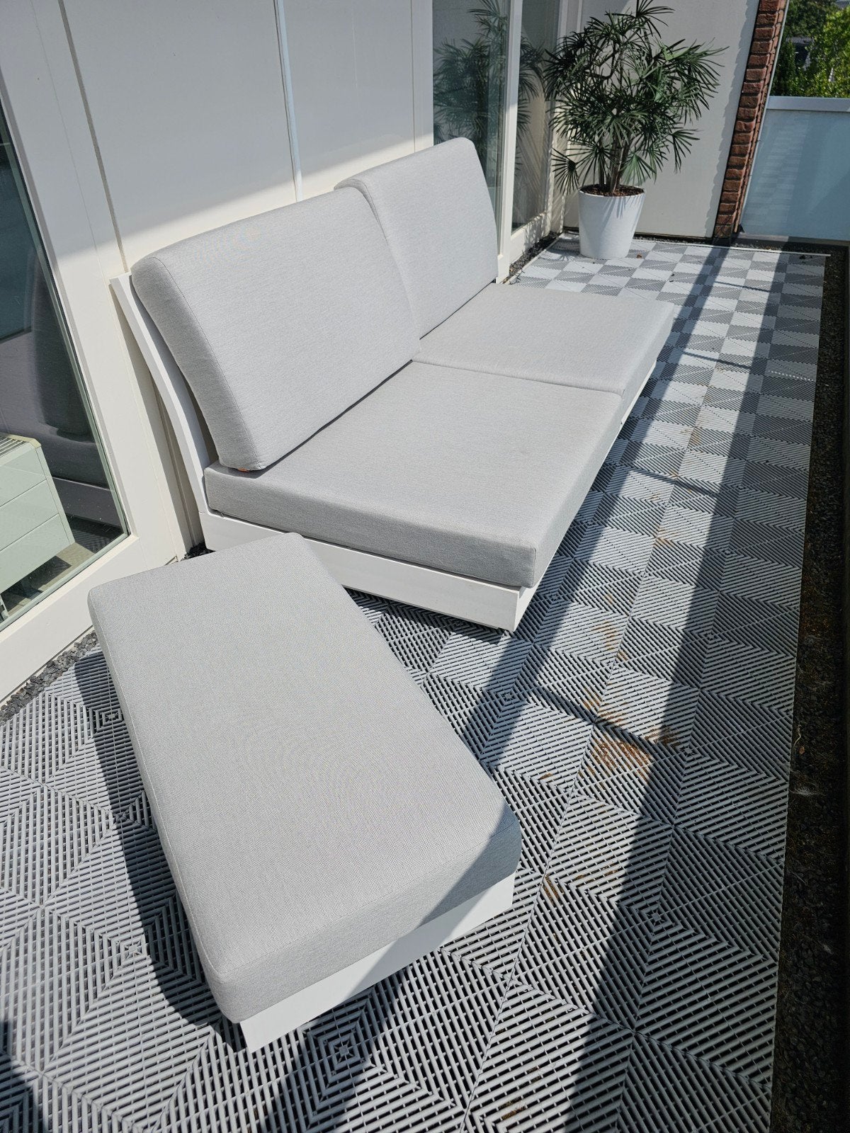 Life Outdoor Living Loungeset met Hocker - Zo goed als nieuw, Tuin en Terras, Ophalen, Bank, Aluminium, Zo goed als nieuw