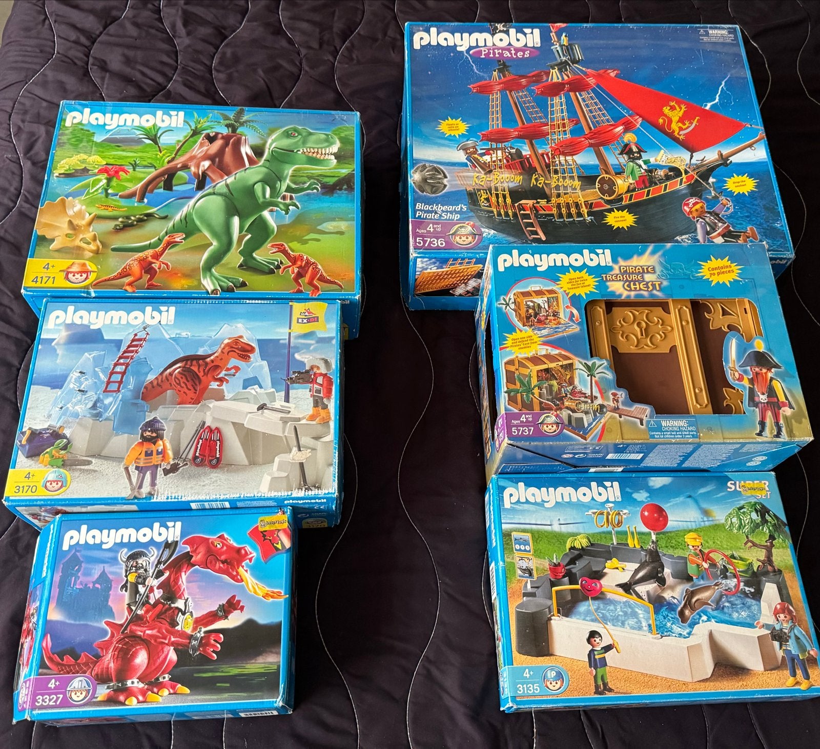 Playmobil 6 complete sets: Piraten, Dinos, Draak, Zeehonden, Kinderen en Baby's, Pirates, Complete set, Ophalen of Verzenden, Zo goed als nieuw