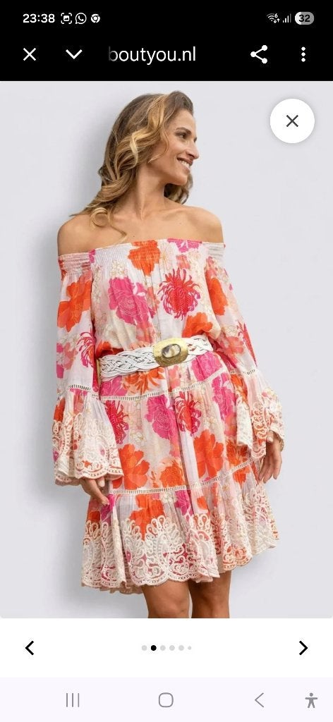 NIEUW Miss June Jurk 'Robe Courte Positano' in Rosa, Maat 38/40 (M), Miss June, Nieuw, Ophalen of Verzenden