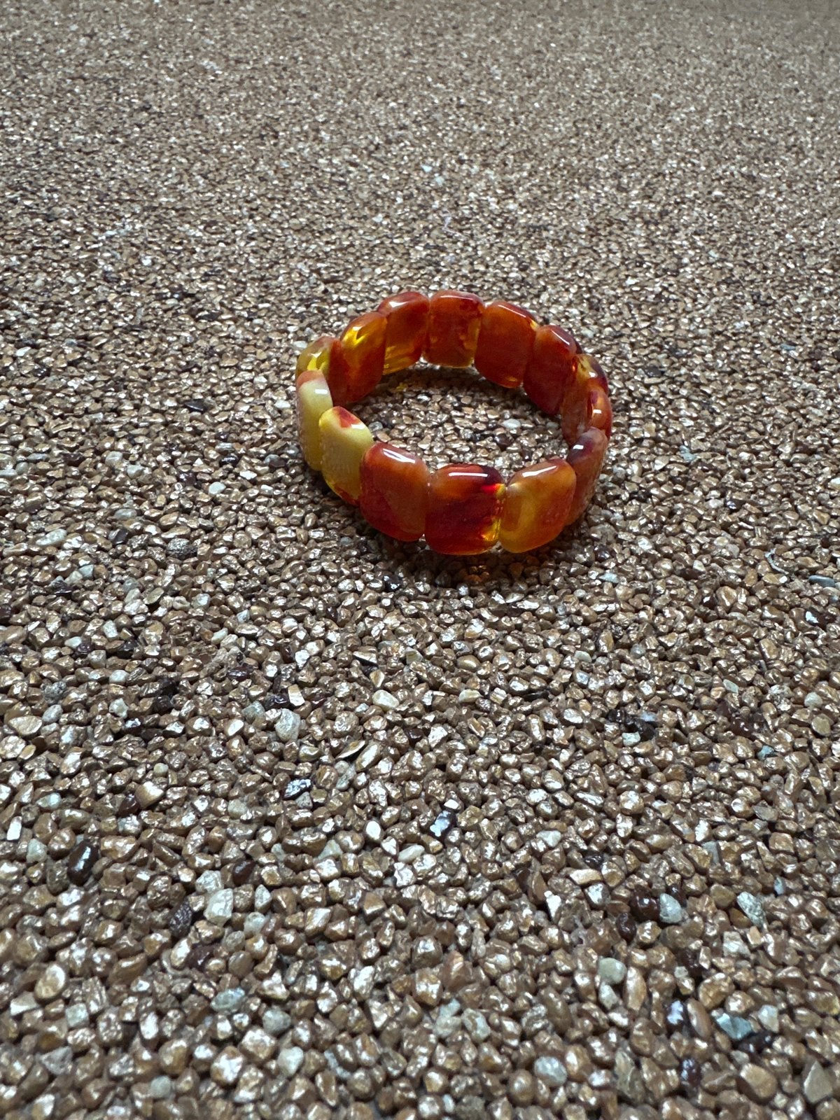 Unieke barnsteen armband - Oranje/geel, Sieraden, Tassen en Uiterlijk, Ophalen, Overige materialen, Gebruikt, Oranje