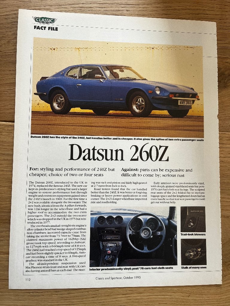 Datsun 240Z 260Z 280ZX originele roadtests diverse artikele, Ophalen of Verzenden, Gelezen