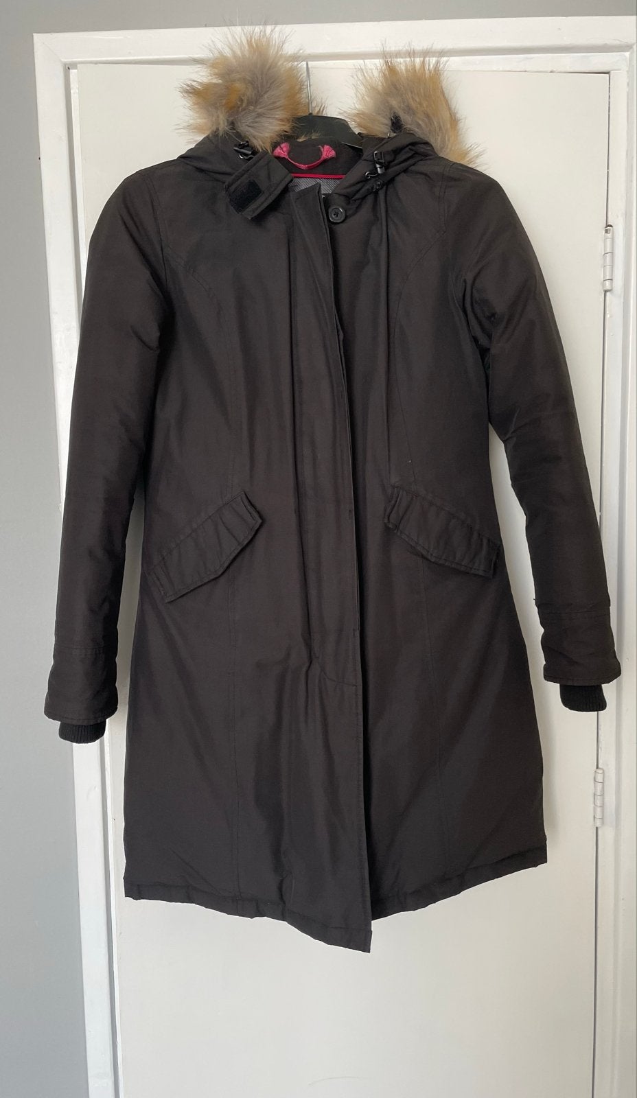Canadian Classic winterjas met bontkraag - Maat M, Ophalen of Verzenden, Zo goed als nieuw, Maat 38/40 (M), Zwart