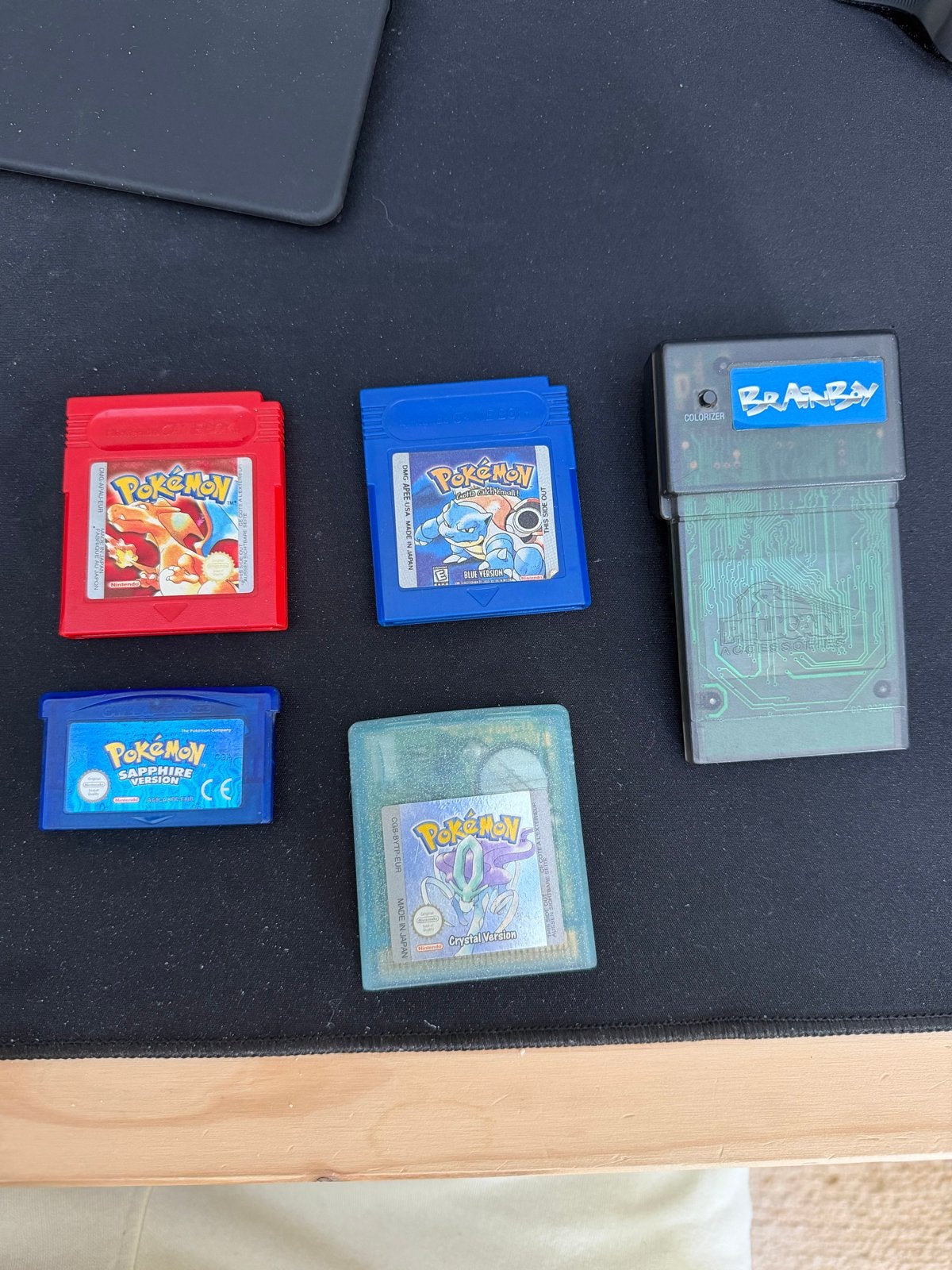 Pokémon Red, Blue, Crystal & Sapphire Gameboy Collectors, Gebruikt, 1 speler, Ophalen of Verzenden, Role Playing Game (Rpg)