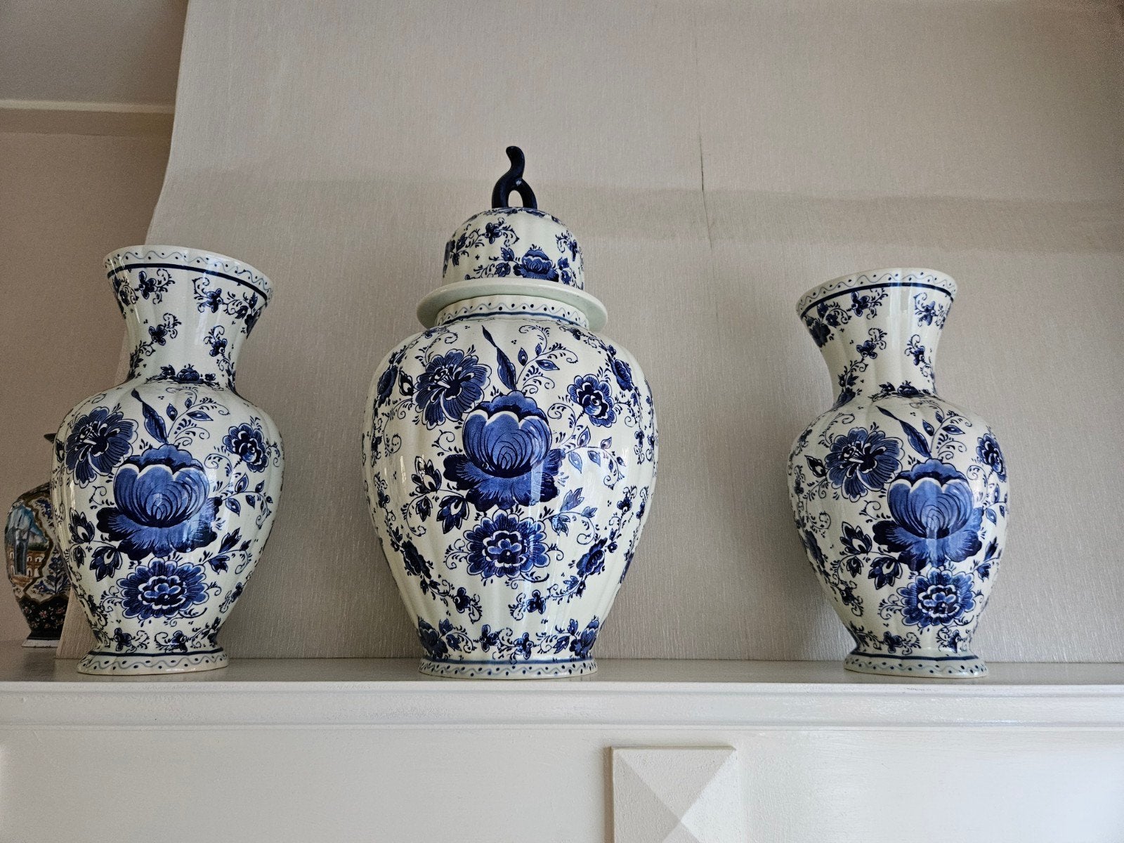 Prachtige Delfts Blauwe Vazen Set - Handbeschilderd, Ophalen of Verzenden