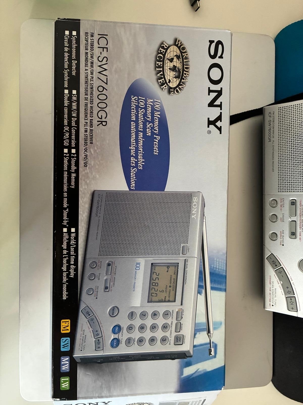 Sony ICF-SW7600GR Wereldontvanger - Zeer Goede Staat, Ophalen of Verzenden, Zo goed als nieuw, Wereldontvanger