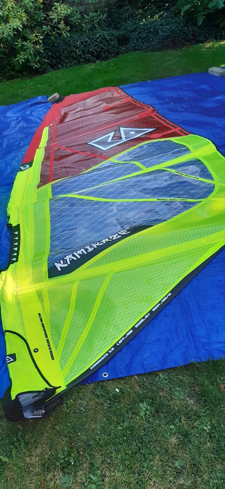 KA Kamikaze 5.0 wave / freemove zeil zgan, Watersport en Boten, Ophalen, Met draagtas, 5 tot 6.5 m², Zo goed als nieuw