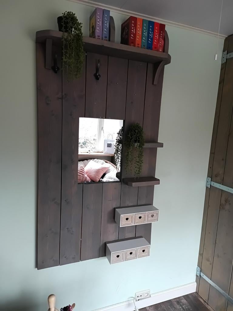 Hangend wandmeubel dun steigerhout, Huis en Inrichting, Kasten | Wandmeubels, Ophalen, 25 tot 50 cm, Minder dan 150 cm, Minder dan 100 cm