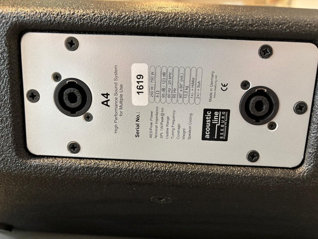 Seeburg Acoustic Line A4 High Performance Speaker, Gebruikt, Overige typen, Geschikt voor surround/home cinema, Ophalen