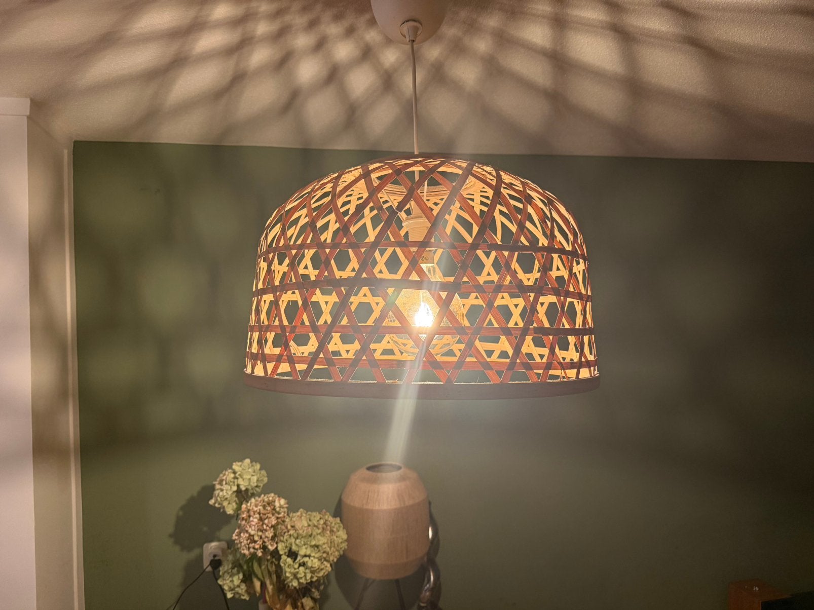 Bamboe lamp, Ophalen, Zo goed als nieuw