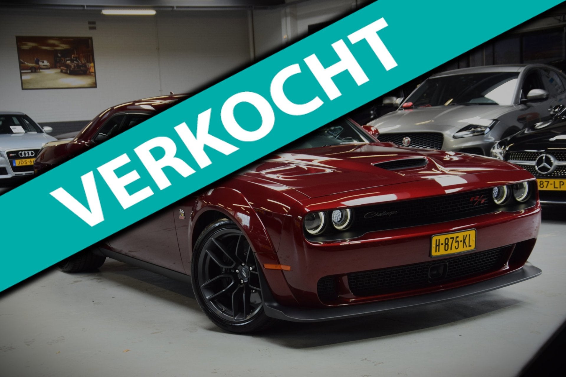 Dodge CHALLENGER R/T SCAT PACK 6.4 ltr V8 492PK, Auto's, Automaat, Achterwielaandrijving, Gebruikt, Leder