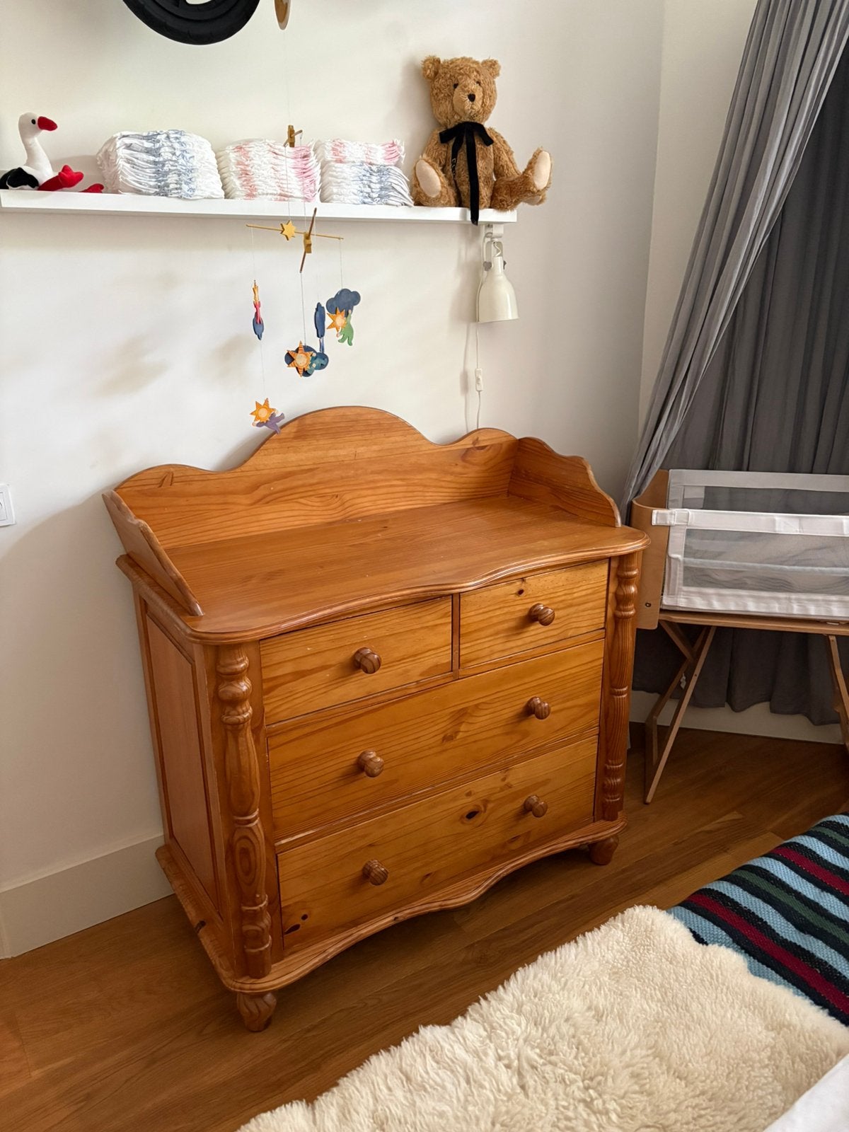Massief houten commode, Ophalen, Gebruikt, 50 tot 70 cm, 105 cm of meer