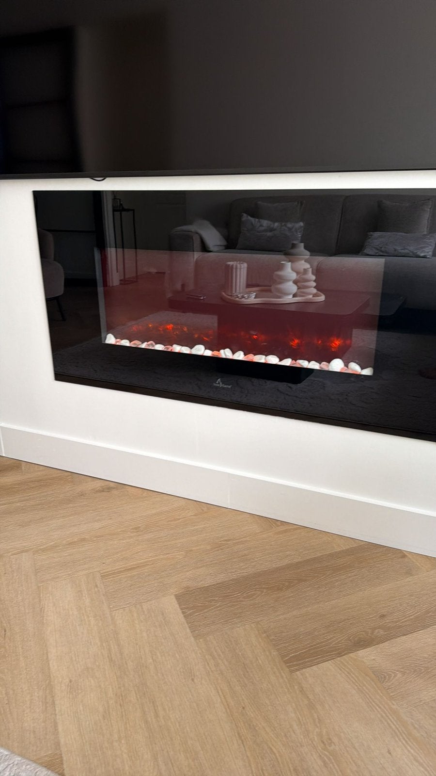 Elektrische hanghaard 120cm, Huis en Inrichting, Haarden, Ophalen, Zo goed als nieuw, Inbouwhaard, Elektrische haard