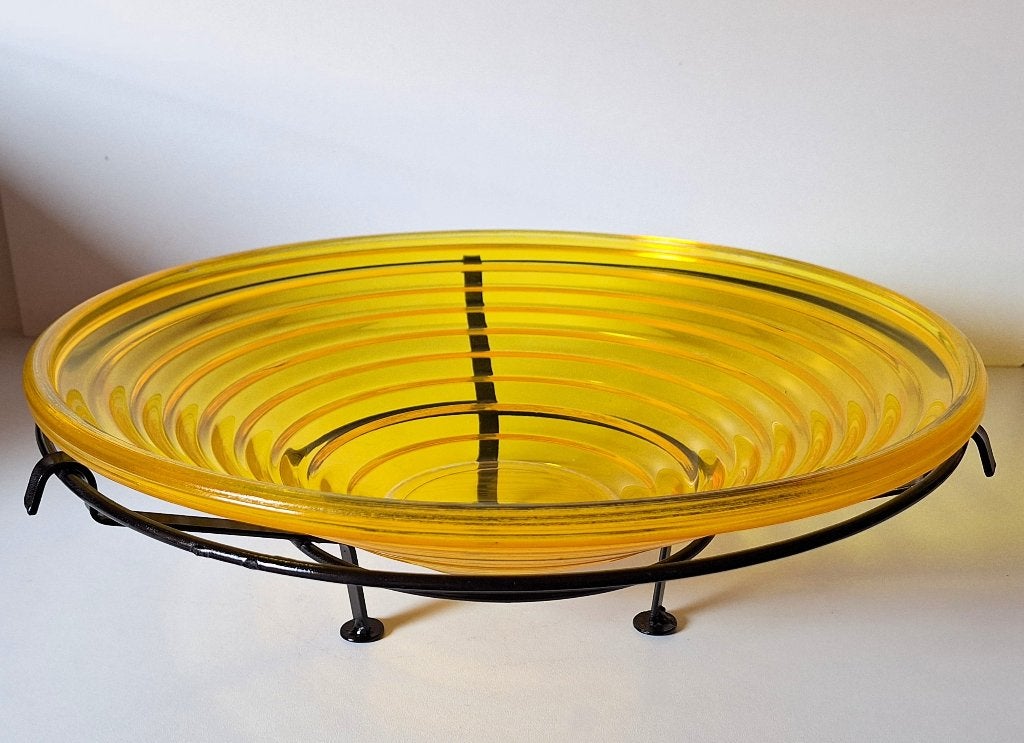 SET GROTE GELE SCHALEN, Huis en Inrichting, Woonaccessoires | Schalen en Manden, Schaal, Rond, Ophalen of Verzenden, Glas