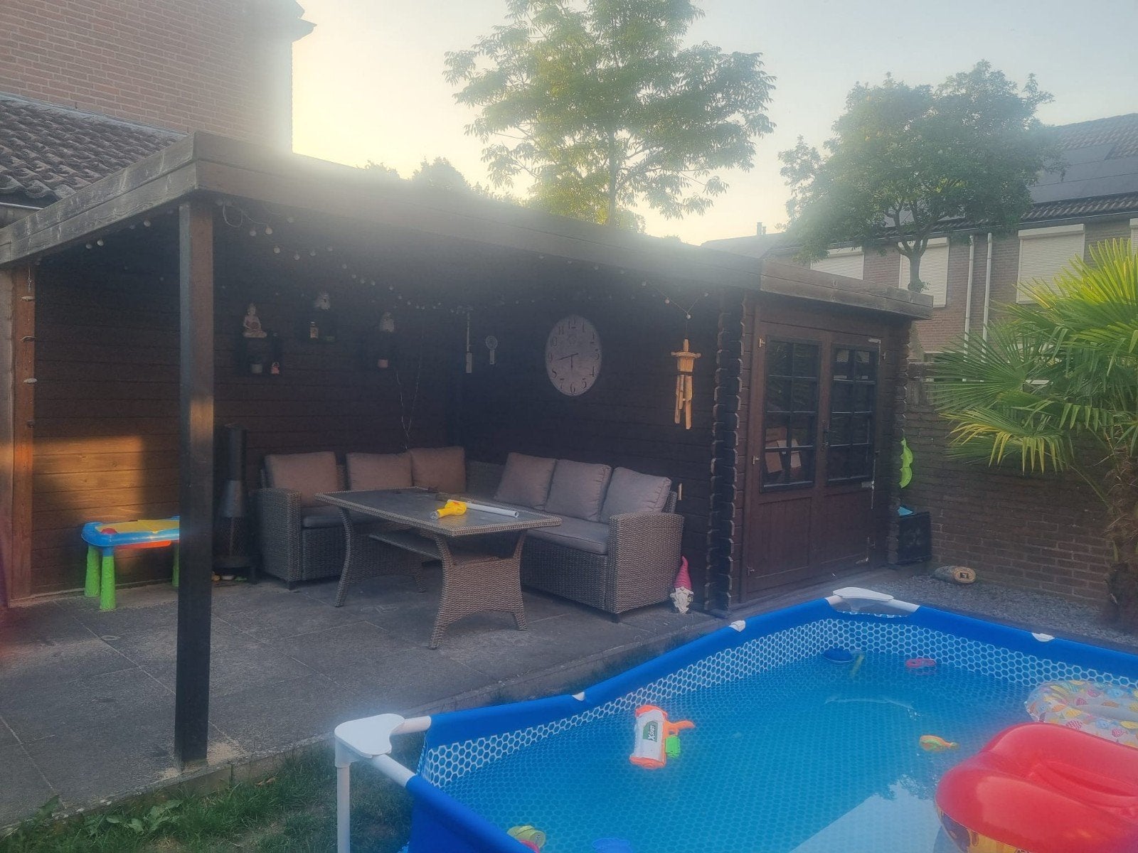 tui huis met overkapping, Tuin en Terras, Gebruikt, 300 cm of meer, Rechthoekig, Ophalen