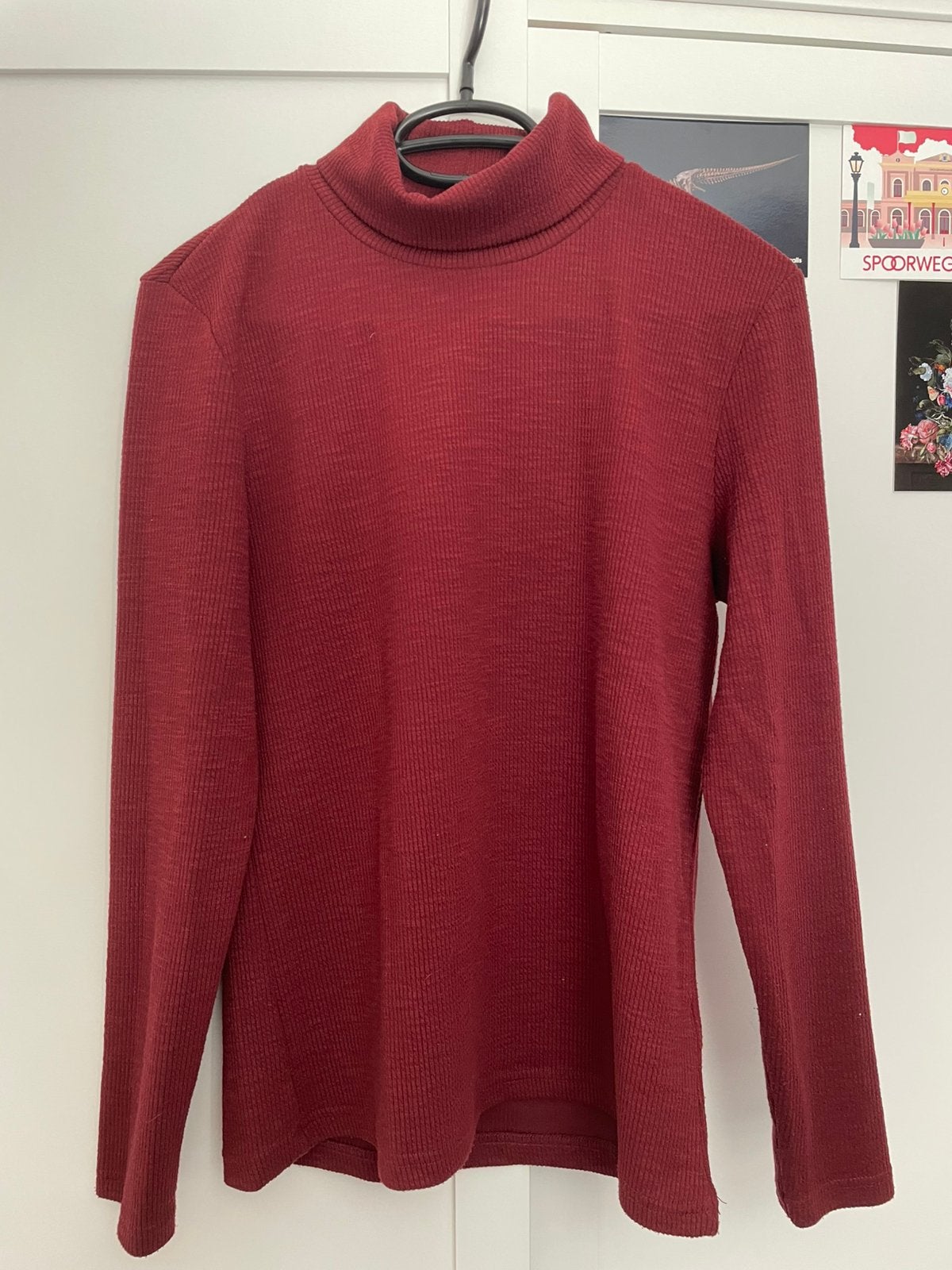 Donkerrode coltrui van Only, maat L, Ophalen of Verzenden, Zo goed als nieuw, Maat 42/44 (L), Rood