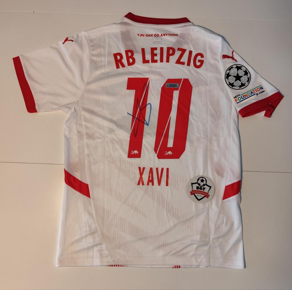 Gesigneerd RB Leipzig Xavi Simons Thuisshirt Maat M, Shirt, Verzenden, ., Zo goed als nieuw