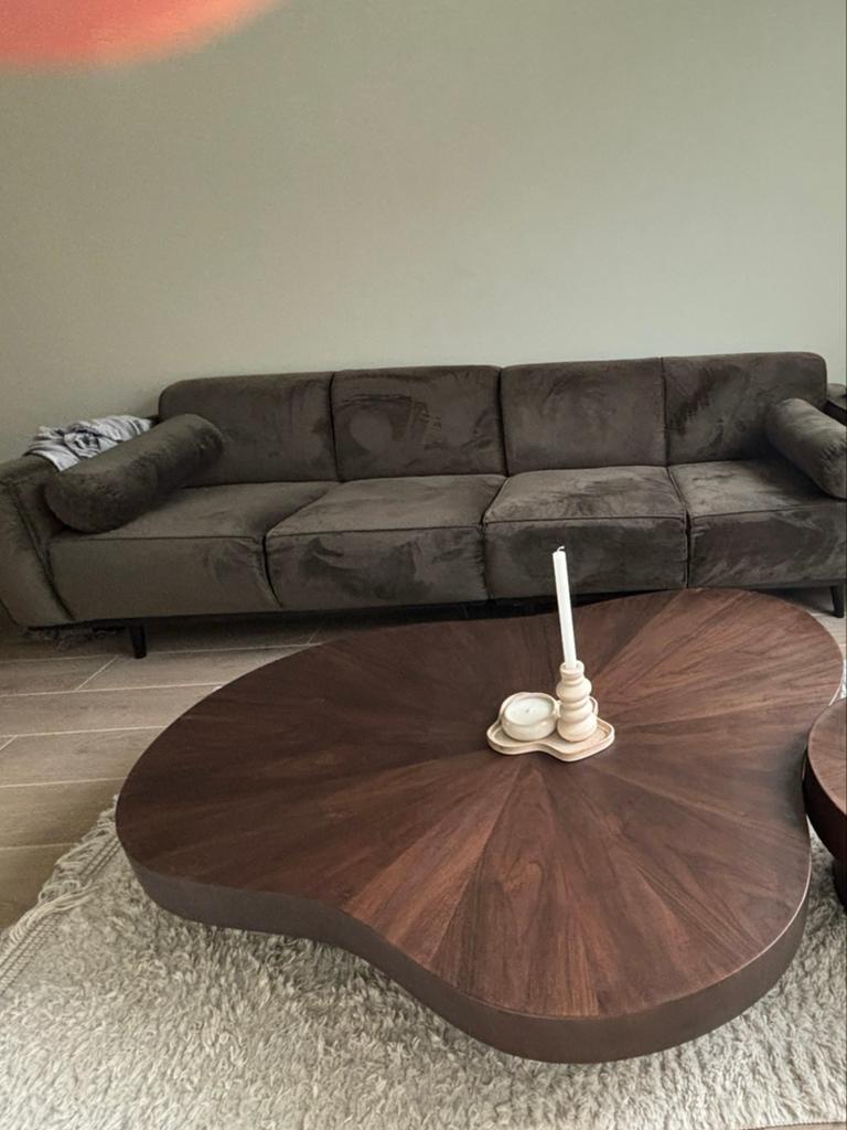 Salontafel organische bobbie eleonora Walnoot, 150x110cm, Huis en Inrichting, Tafels | Salontafels, 100 tot 150 cm, Ophalen of Verzenden