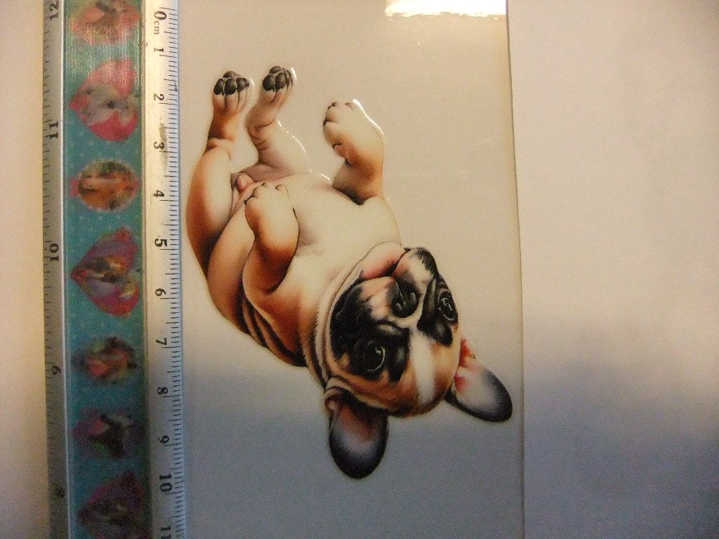 Leuke Franse Bulldog sticker voor mokken of glazen, Kunststof, Overige merken, Overige typen, Nieuw