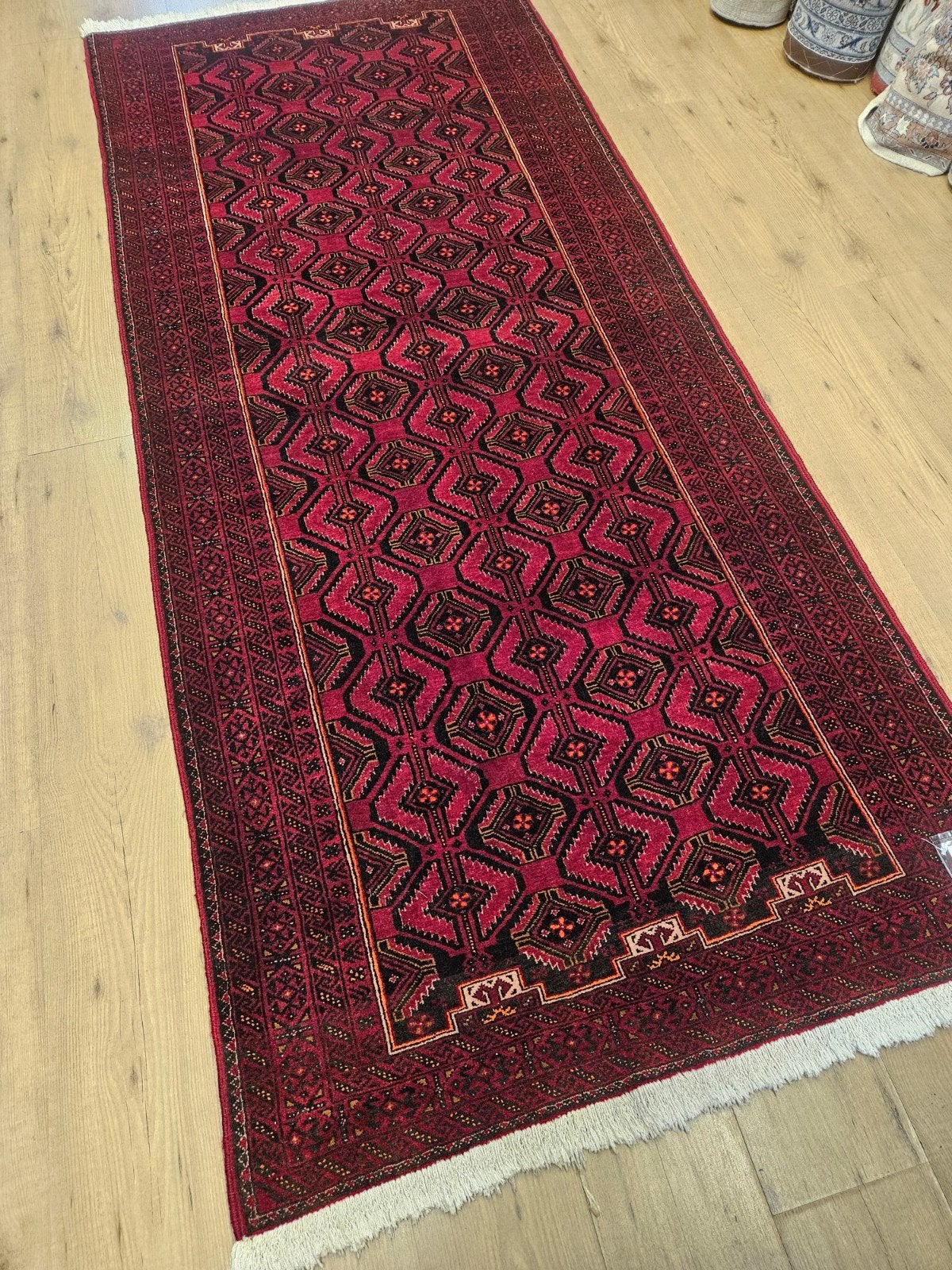 Handgeknoopt oosters tapijt loper bochara geknoopt in afghan, Info@SlatsAntiek.nl, Perzisch, Vof Slats Antiek, Bruin