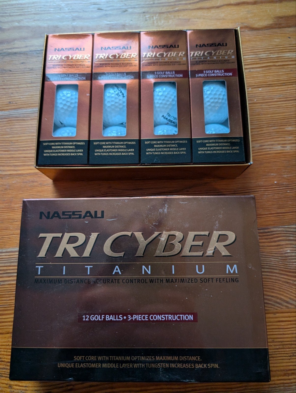 12 Nassau Tri Cyber Titanium golfballen, Ophalen of Verzenden, Nieuw, Bal(len), Overige merken