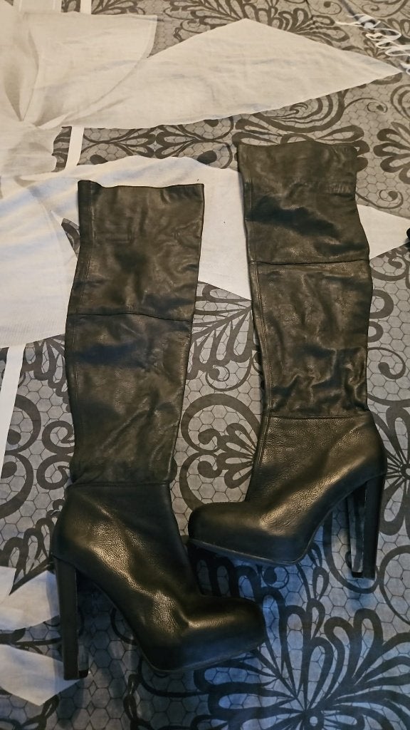 Sexy laarzen te koop maat 40, Hoge laarzen, Zwart, Ophalen of Verzenden, Gedragen