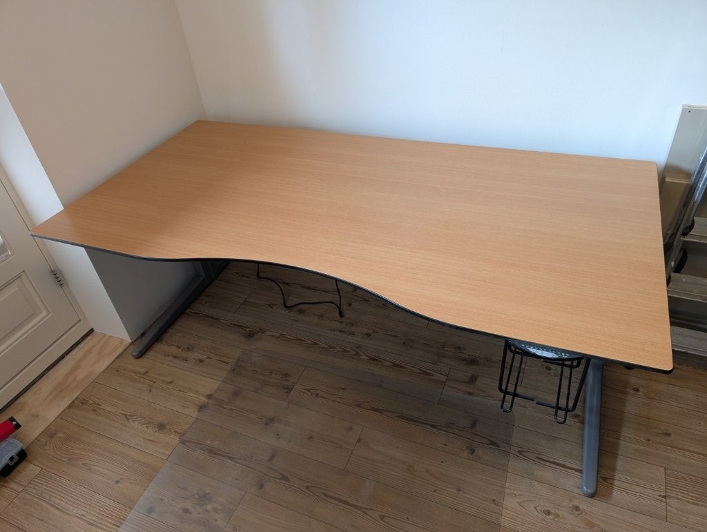 Elektrisch verstelbaar bureau 200x100cm Ahrend, Ophalen, Gebruikt, 100 cm, Computerbureau