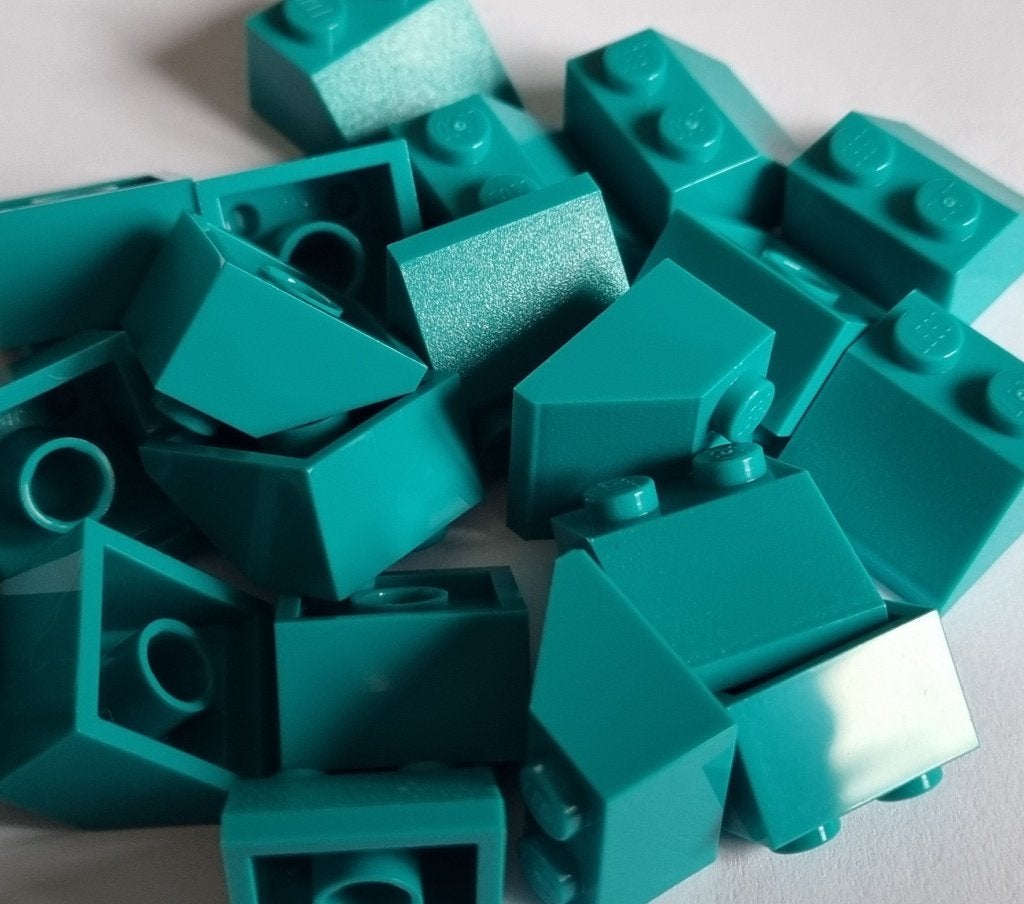 Lego 2x2 slope 45, Dark turqouise (per 20), Ophalen of Verzenden, Nieuw, Losse stenen, Lego