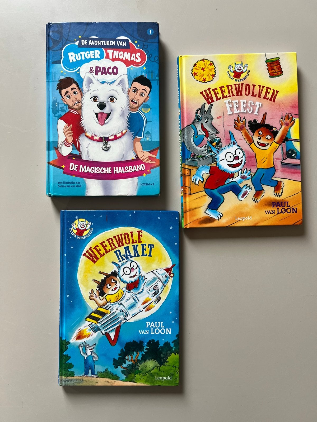 3 kinderboeken: Rutger, Thomas & Paco en Dolfje Weerwolfje, Ophalen of Verzenden, Gelezen, Fictie algemeen