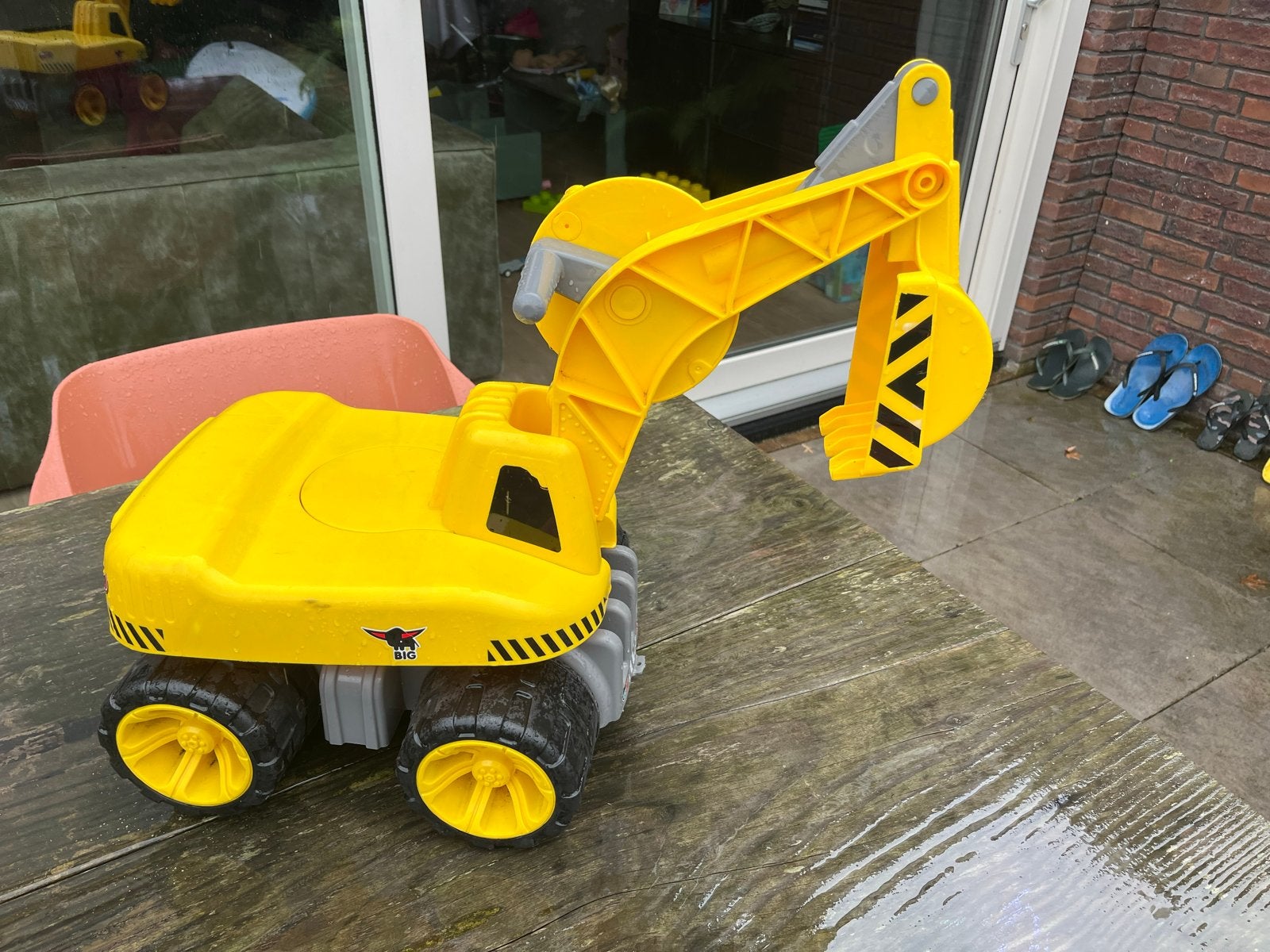 BIG Grote gele graafmachine speelgoed, Ophalen, Gebruikt