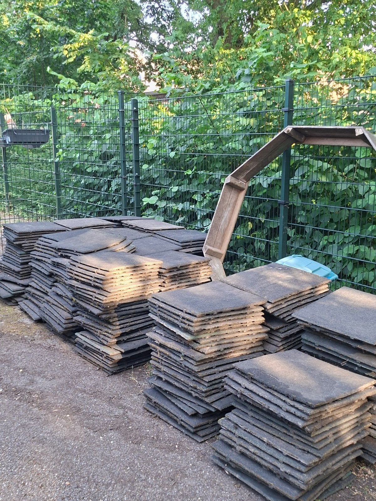 Rubber tegels, Doe-het-zelf en Verbouw, Ophalen, Zwart, 15 m² of meer