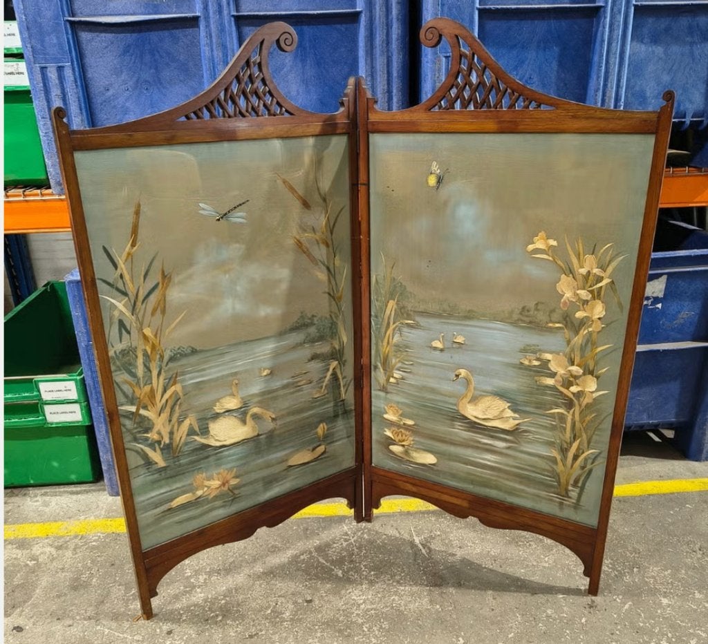 kamerscherm Art Nouveau 2 delig kamerscherm, Ophalen, Gebruikt, ., .