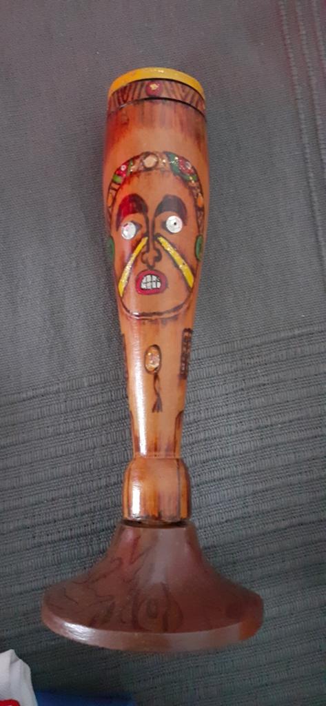 Totempaal Cuba, Antiek en Kunst, Brutalistisch, Ophalen of Verzenden, 20 - 50 cm, Hout