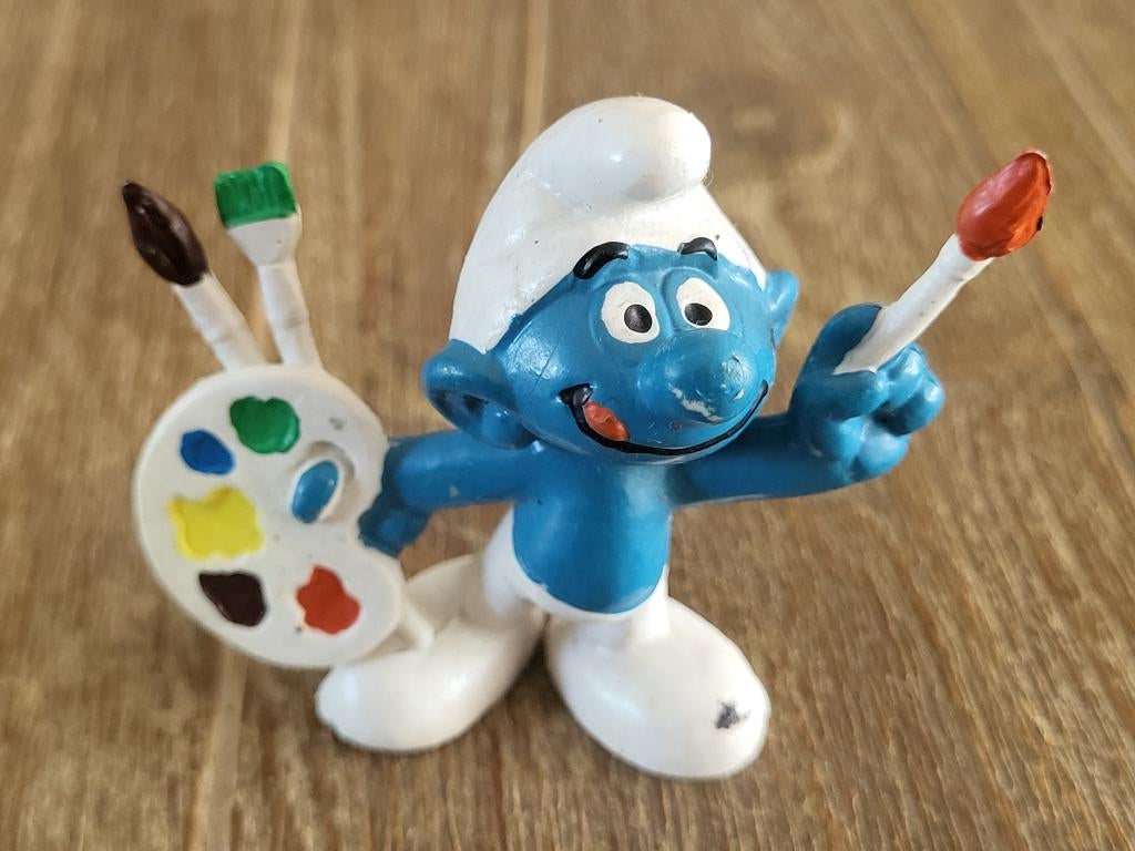 Schilder smurf - Bully -, Ophalen of Verzenden, Zo goed als nieuw, Overige Smurfen, Poppetje, Figuurtje of Knuffel