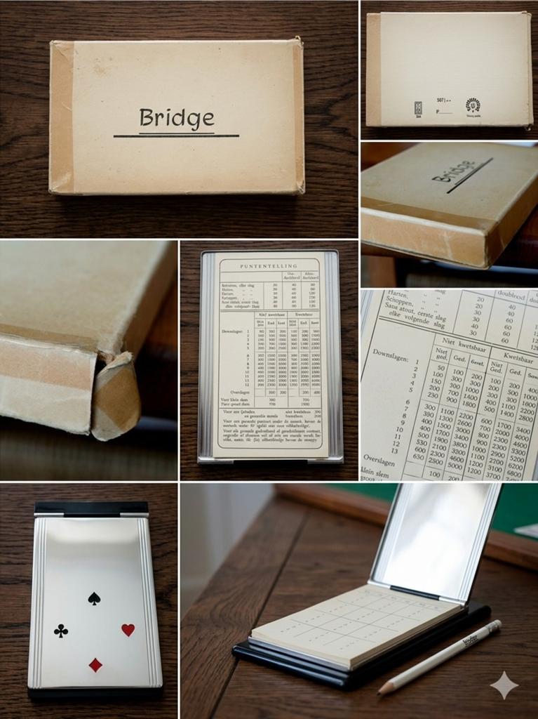 Prachtige Vintage Bridge Scorehouder (Metaal), Ophalen