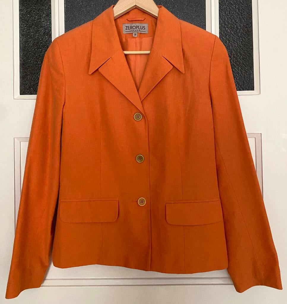 Oranje spullen / DEEL 3: damespak (colbert + rok), Maat 38/40 (M), Kostuum of Pak, Zeroplus London, Oranje