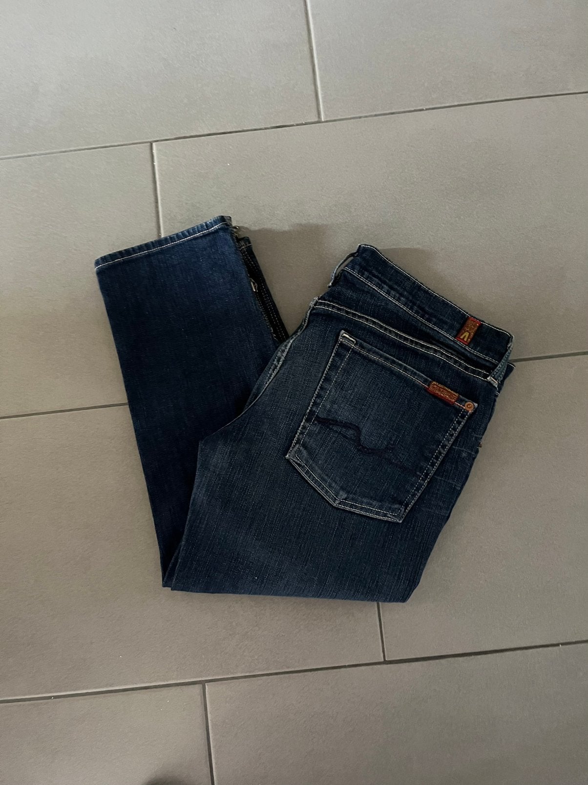 7 For all mankind driekwart jeans, Ophalen of Verzenden, Zo goed als nieuw, Blauw, W30 - W32 (confectie 38/40)