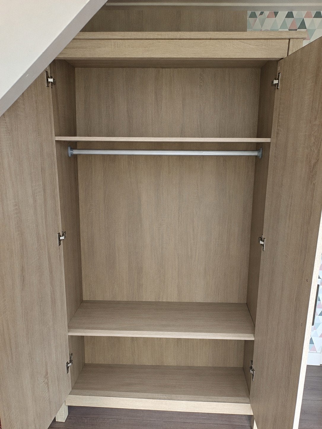 Kledingkast met hangruimte en planken, Ophalen, Met deur(en), 50 tot 100 cm, Zo goed als nieuw