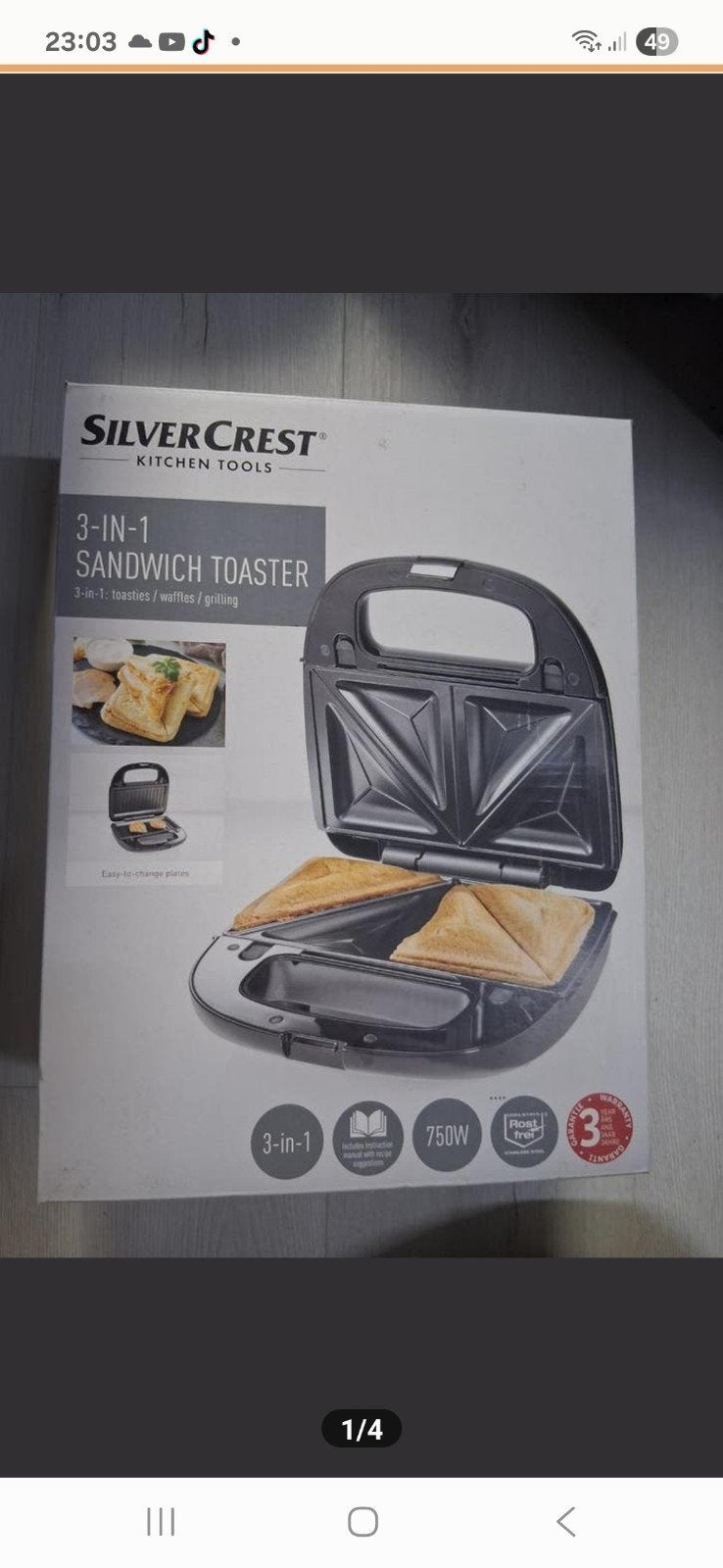 Silvercrest 3-in-1 Sandwich Toaster - Tosti, Wafel & Grill, Ophalen of Verzenden, Nieuw
