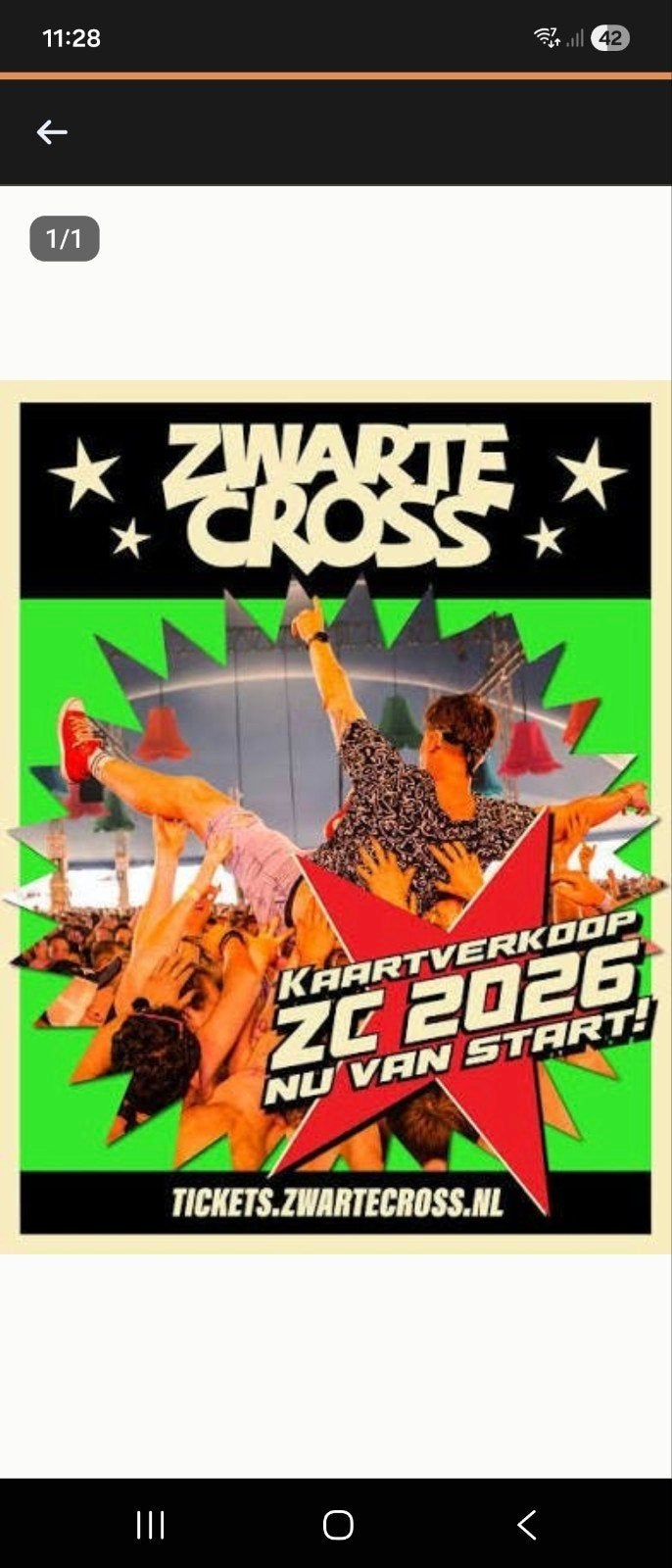 1 Vrijdag en 1 Zaterdag dagkaart ZWARTE CROSS, Tickets en Kaartjes, Evenementen en Festivals