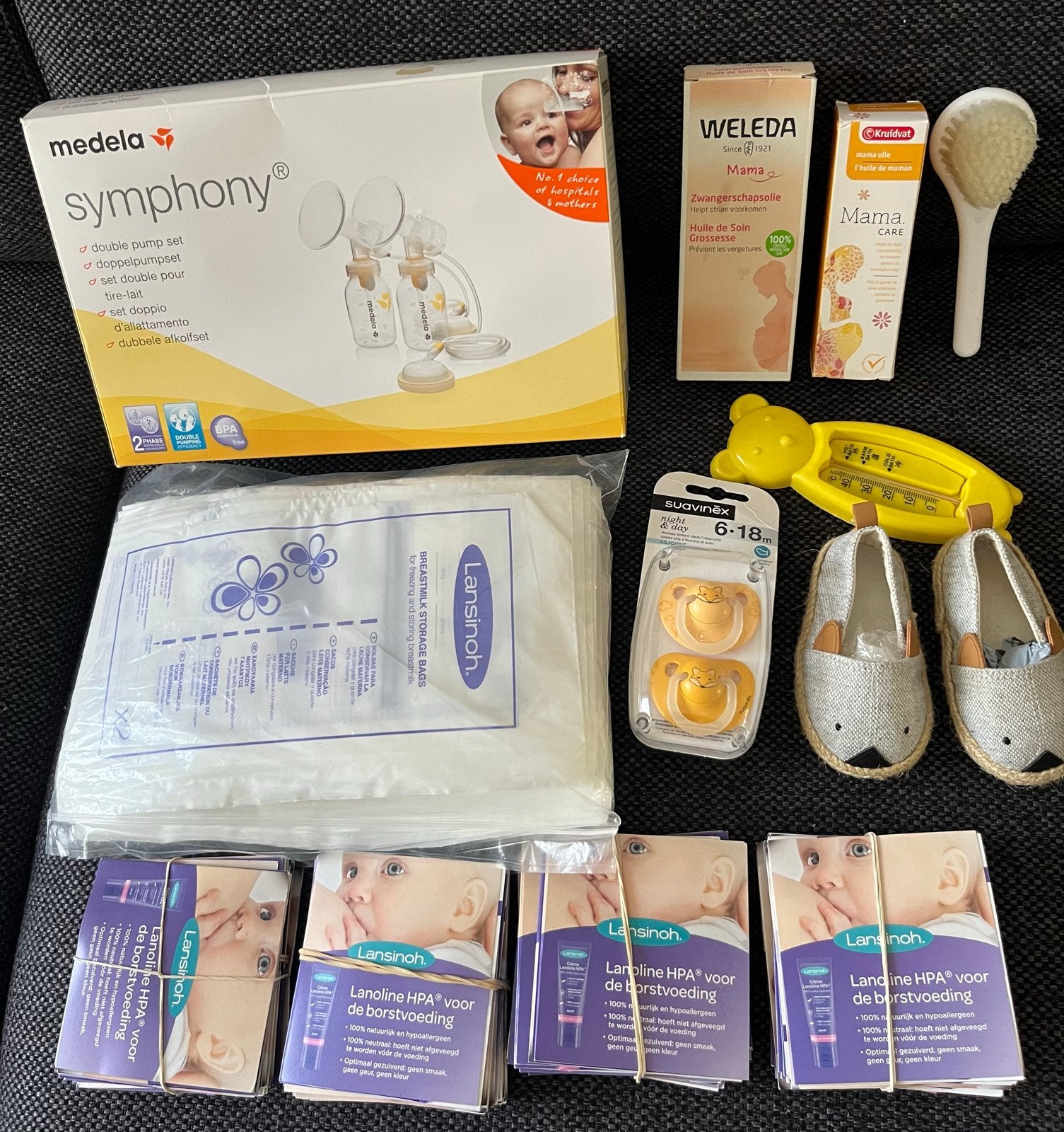 Medela Symphony Borstkolf Set & Kraampakket, Ophalen of Verzenden, Zo goed als nieuw, Flessen- of potjesverwarmer