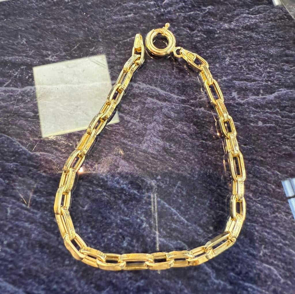 Prachtige 14 karaats gouden closed forever schakel armband, Sieraden, Tassen en Uiterlijk, Armbanden, Ophalen of Verzenden, Nieuw