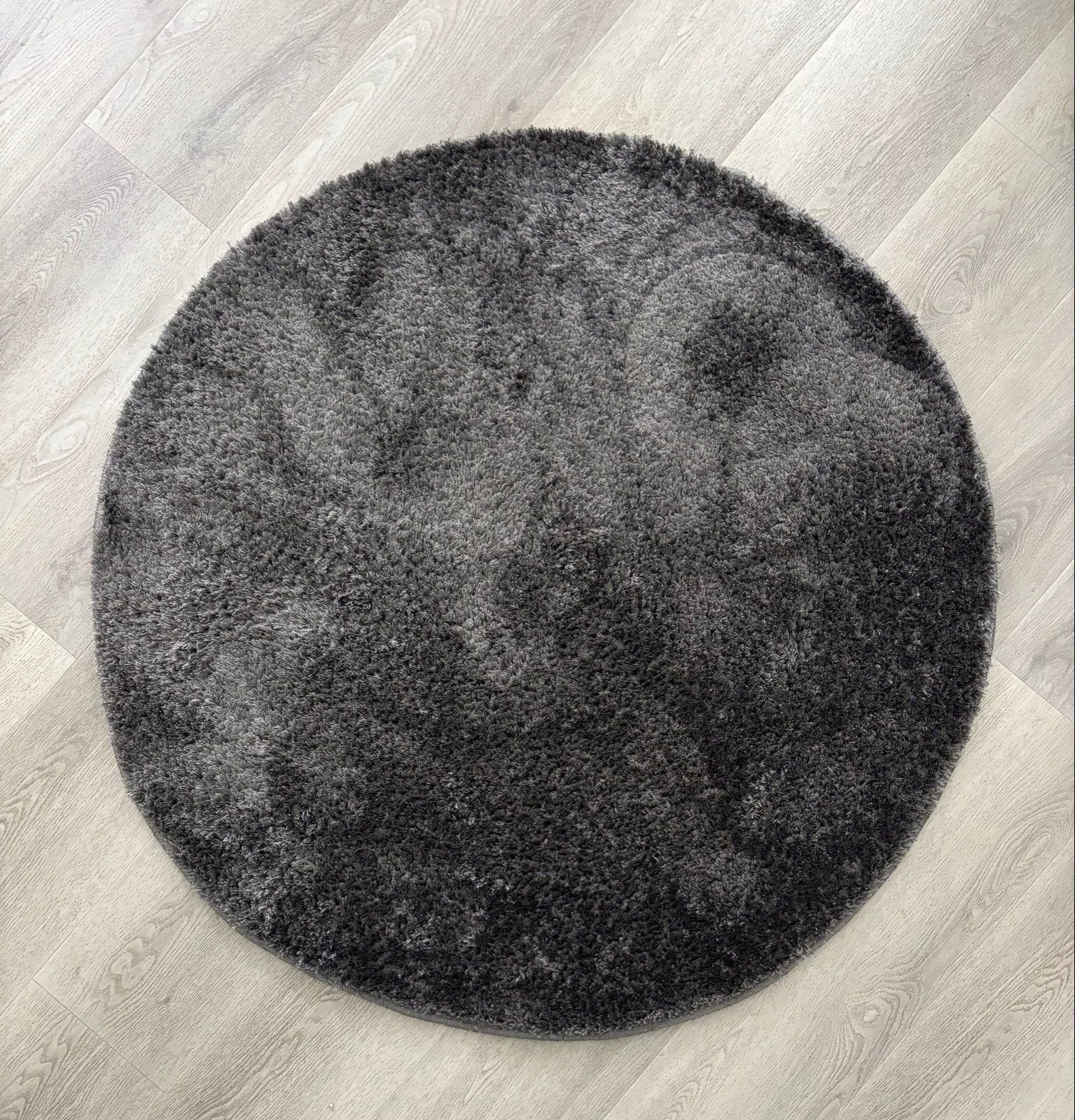 Rond Vloerkleed hoogpolig Antraciet /grijs 120 cm, Ophalen, 100 tot 150 cm, Rond, 200 cm of meer