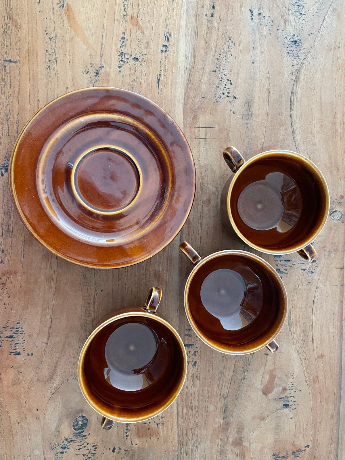 4 Vintage DDR Soepkommen en Schotels - Origineel, Antiek en Kunst, Ophalen