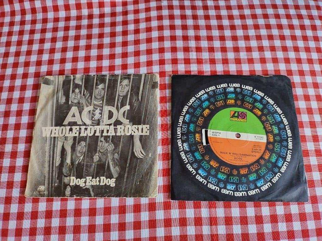 AC/DC Whole lotta Rosie en Sin City 7 Inch twee stuks, Ophalen of Verzenden, Gebruikt, 7 inch, Poprock