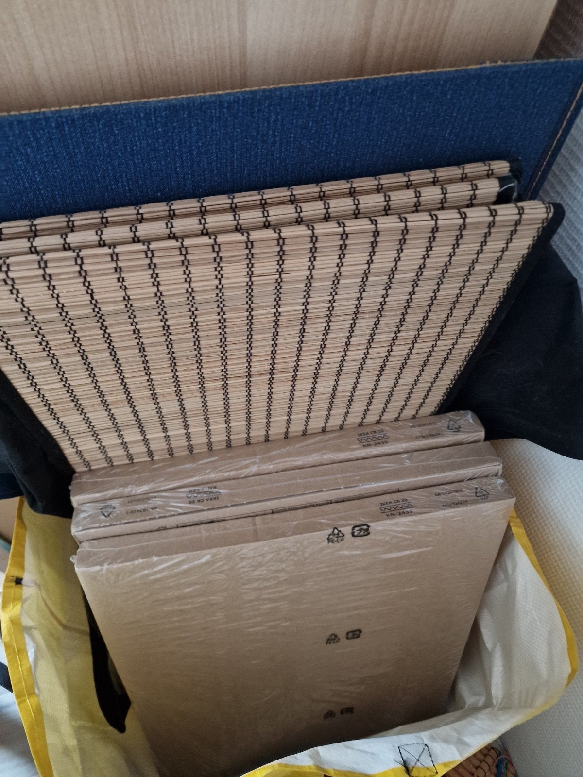 Ikea Kallax Inzetstukken: Deuren en Manden (Zwart/Blauw), Huis en Inrichting, Ophalen