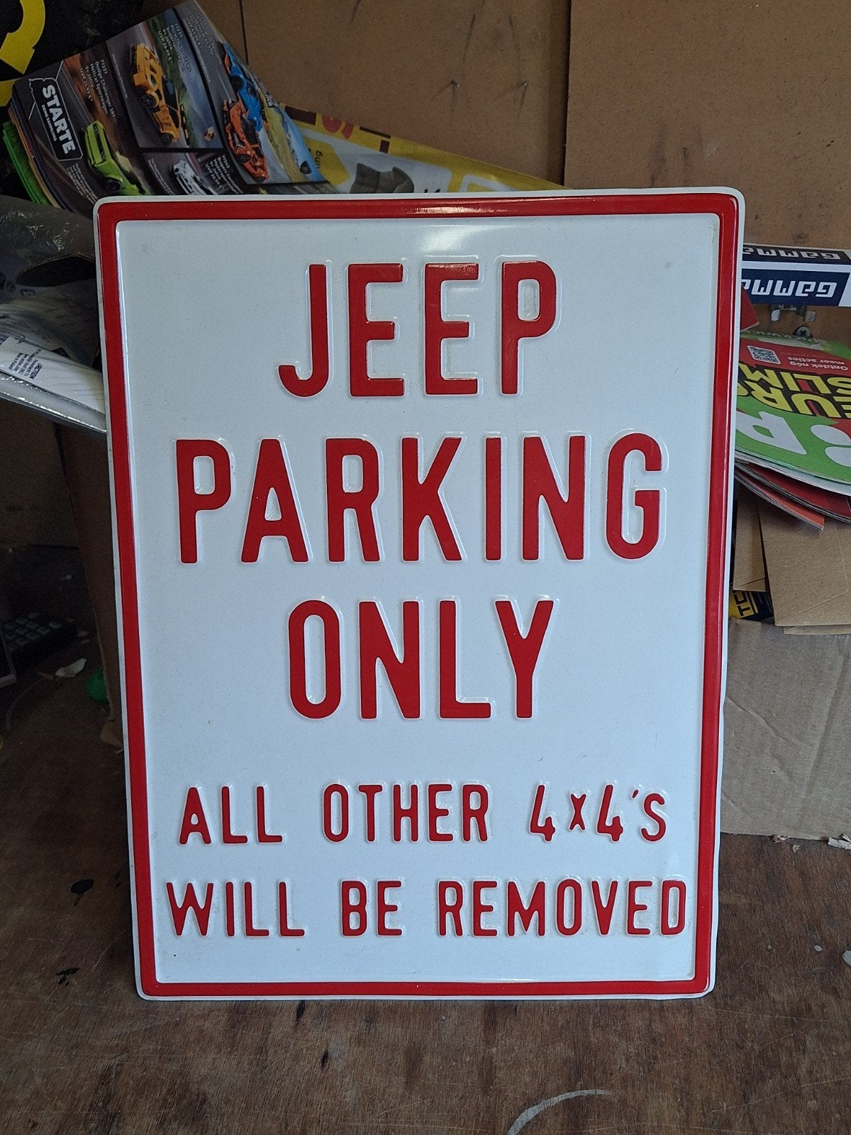 Jeep Parking Only -oud Metalen Bord, Ophalen of Verzenden