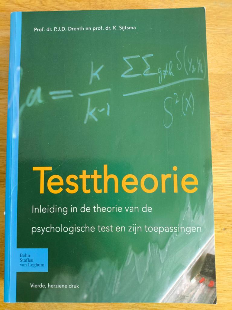 Testtheorie, Boeken, Ophalen, Gamma, Prof. dr. P.J.D. Drenth en prof. dr. K. Sijtsma, WO