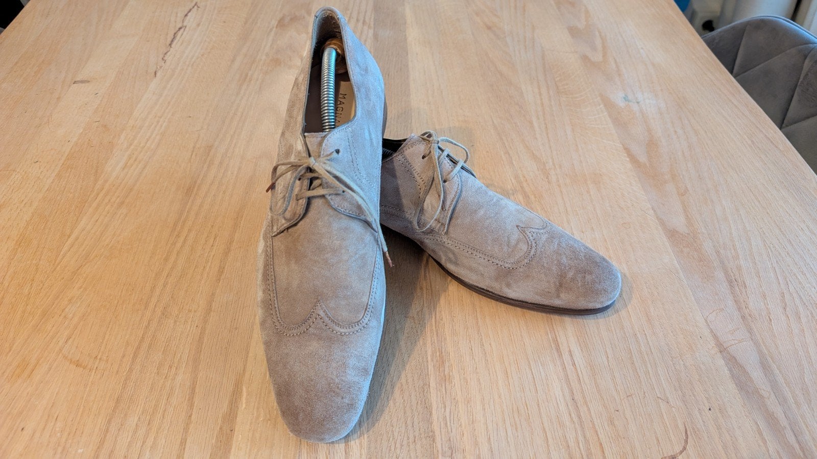 PRACHTIGE Magnanni herenschoenen (beige suede), Overige kleuren, Ophalen of Verzenden, Zo goed als nieuw, Magnanni