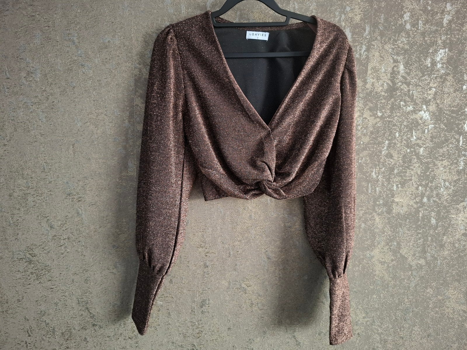 Loavies glitter crop top maat M, Maat 38/40 (M), Bruin, Ophalen of Verzenden, Lange mouw