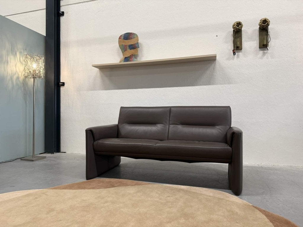 Leolux Boa Vista Bank 2 zits Hoog bruin leer Design 168, Leolux, Info@leolux.nl, Tweepersoons, Ophalen of Verzenden